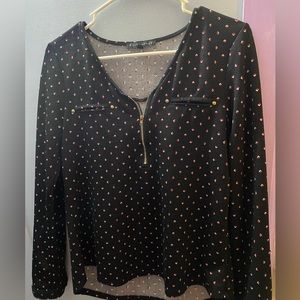 Black blouse with red dots